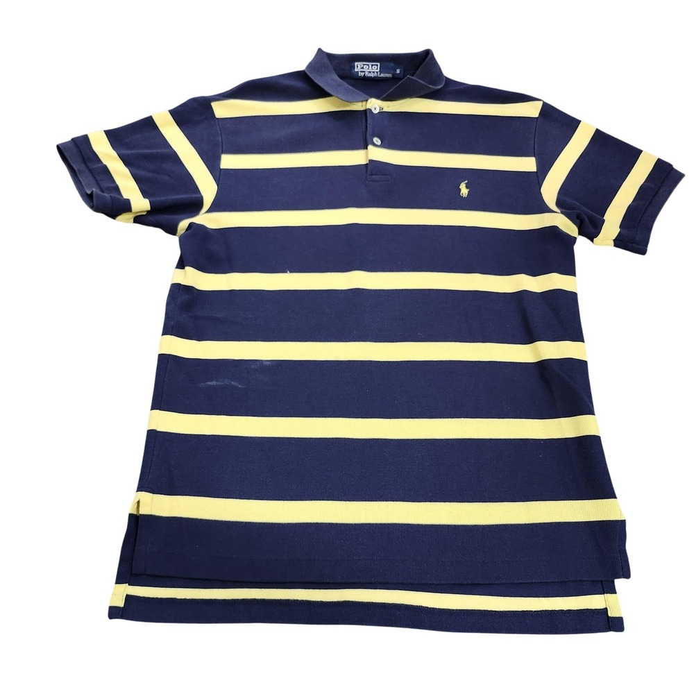 Polo By Ralph Lauren Polo Shirt Mens S Blue Stripe Pony Logo Short Sleeve Casual